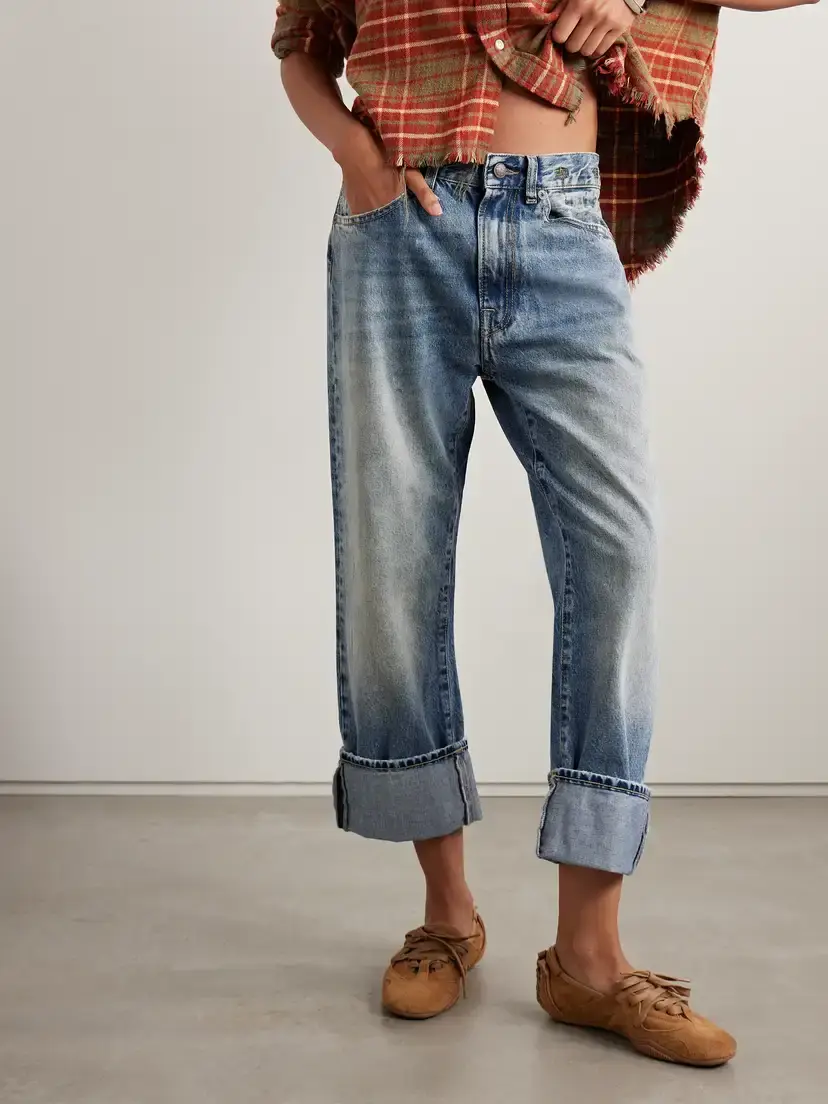 R13 Cuffed X-bf Low-rise Straight-leg Jeans | Thumbnail 3