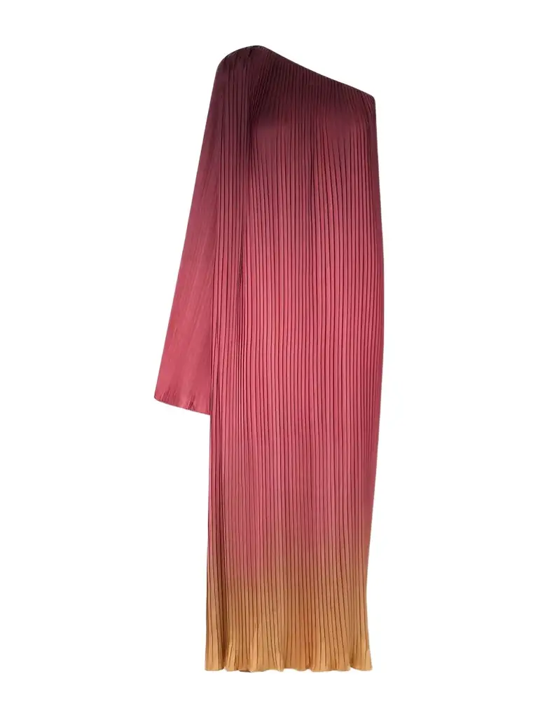 Dima Ayad One-shoulder Pleated Satin Midi Dress | Image 1 Dima Ayad One-shoulder Pleated Satin Midi Dress | Image 1