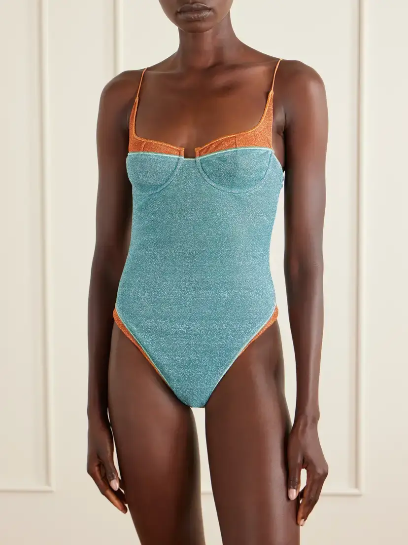 Oséree Lumiere Double Metallic Balconette Swimsuit | Thumbnail 2 Oséree Lumiere Double Metallic Balconette Swimsuit | Thumbnail 2
