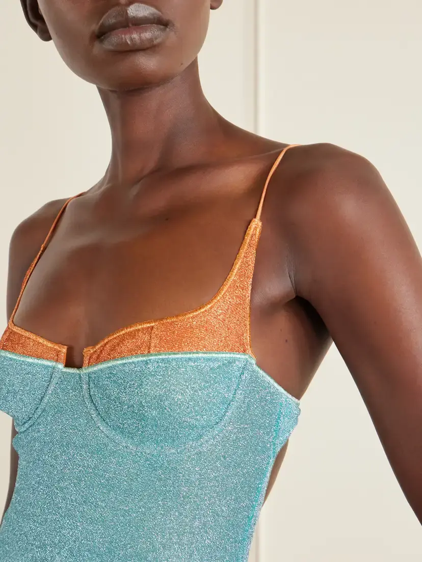 Oséree Lumiere Double Metallic Balconette Swimsuit | Thumbnail 4 Oséree Lumiere Double Metallic Balconette Swimsuit | Thumbnail 4