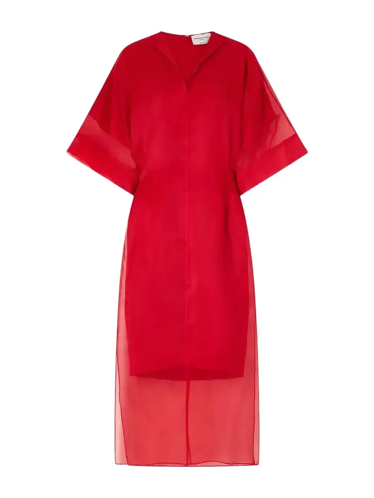 Brandon Maxwell The Zuri Silk-organza Midi Dress | Image 1 Brandon Maxwell The Zuri Silk-organza Midi Dress | Image 1