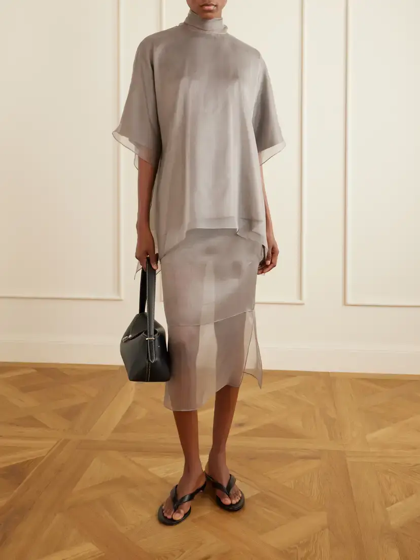 Brandon Maxwell The Cali Tie-detailed Layered Silk-organza Blouse | Thumbnail 2 Brandon Maxwell The Cali Tie-detailed Layered Silk-organza Blouse | Thumbnail 2