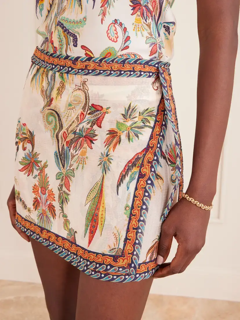 Etro Printed Voile Mini Wrap Skirt | Thumbnail 4