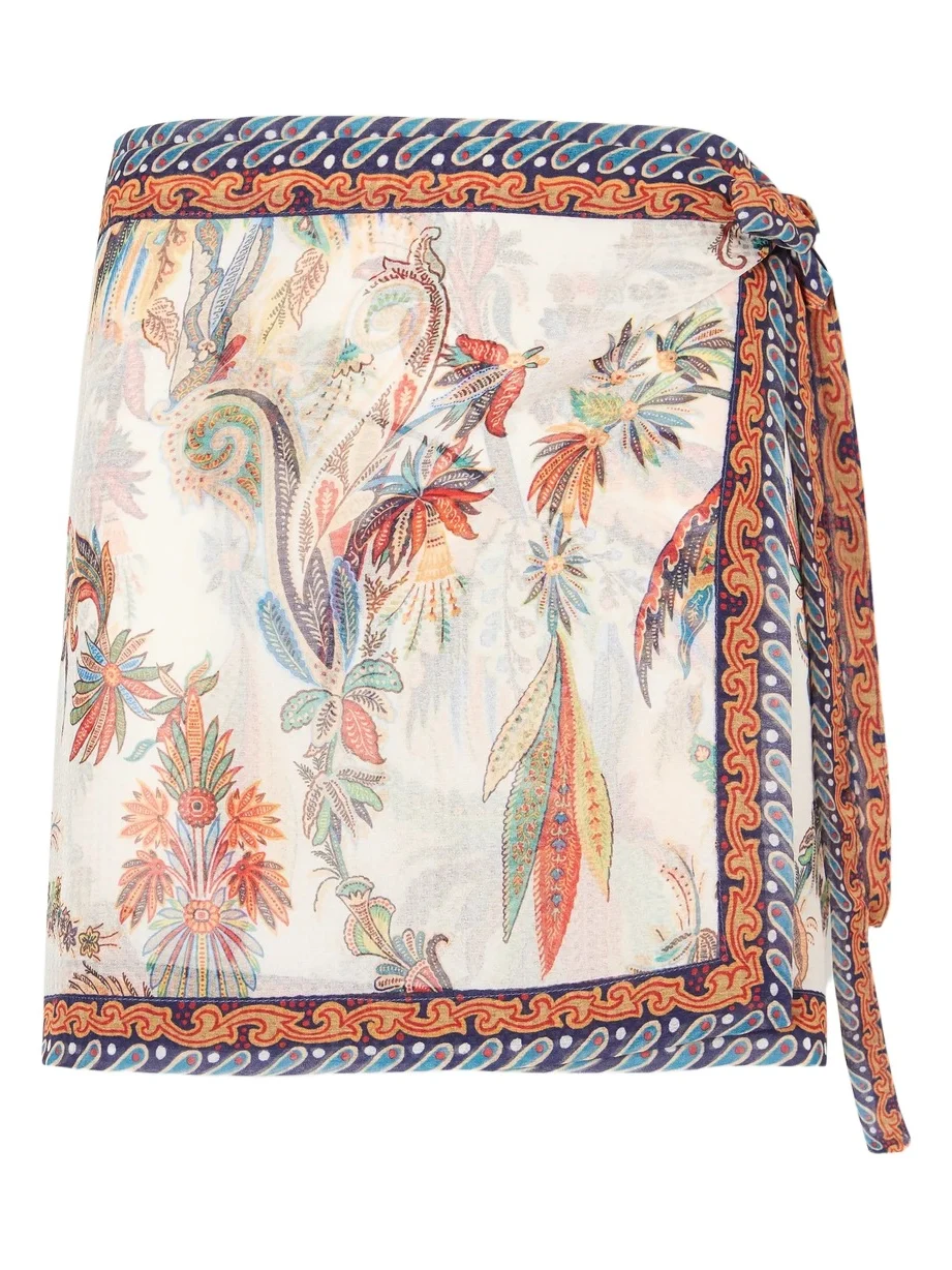 Printed Voile Mini Wrap Skirt Printed Voile Mini Wrap Skirt