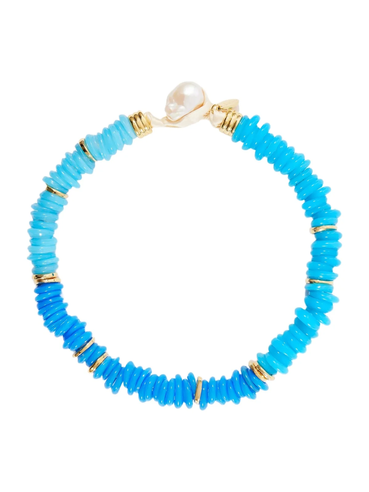 Lita Gold-plated Quartz, Pearl And Cord Beaded Necklace Lita Gold-plated Quartz, Pearl And Cord Beaded Necklace