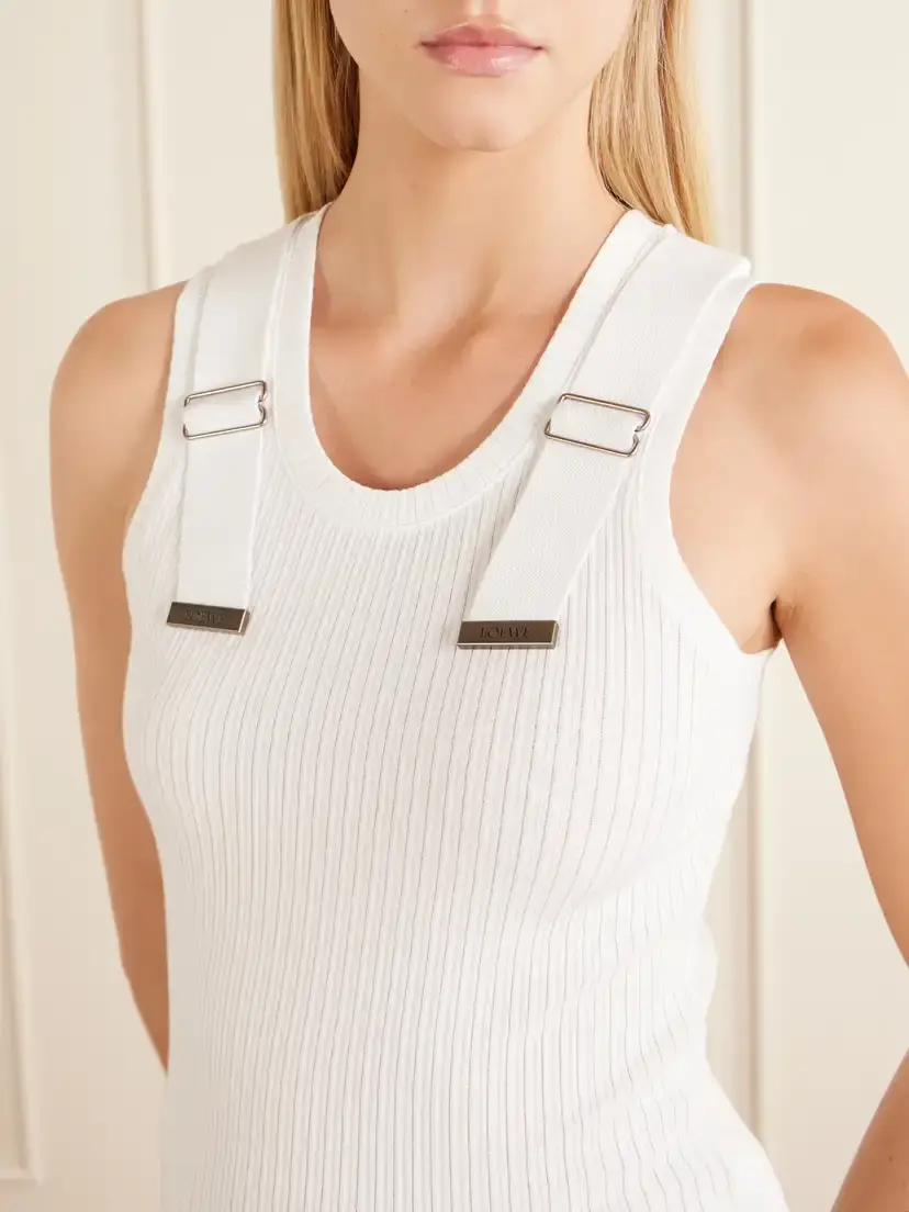 Loewe Appliquéd Ribbed Cotton-blend Tank | Thumbnail 5 Loewe Appliquéd Ribbed Cotton-blend Tank | Thumbnail 5