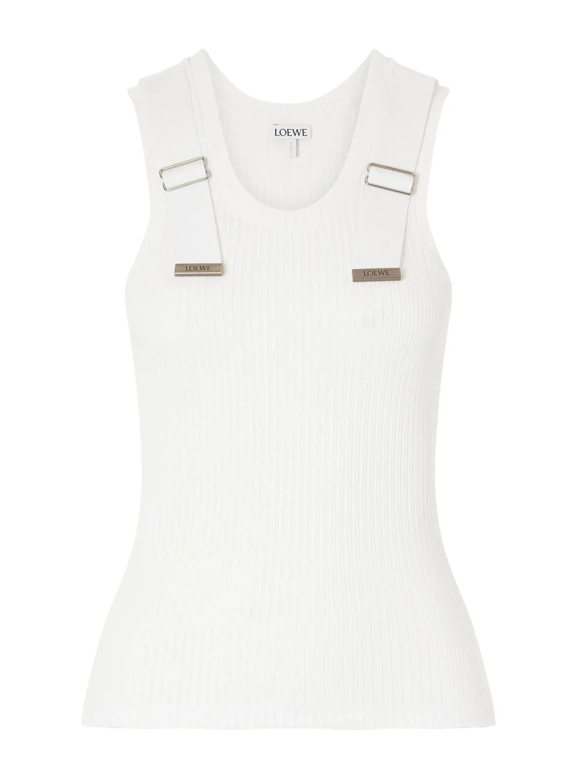 Appliquéd Ribbed Cotton-blend Tank Appliquéd Ribbed Cotton-blend Tank