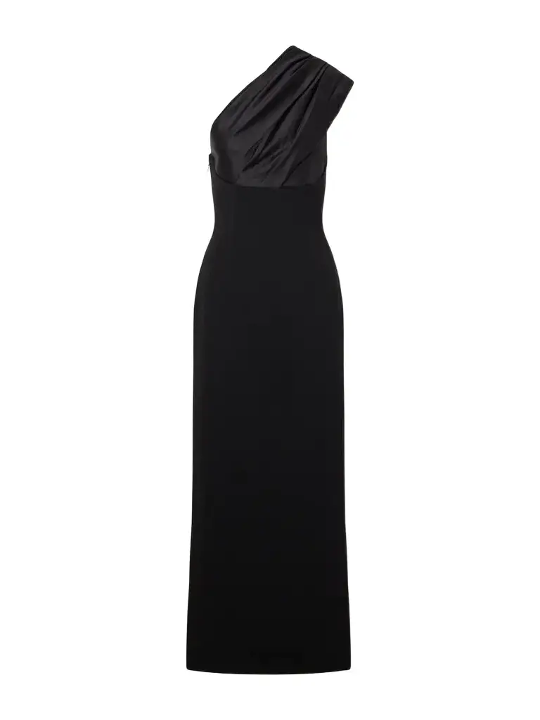 Solace London Gracie One-shoulder Pleated Satin Gown | Image 1 Solace London Gracie One-shoulder Pleated Satin Gown | Image 1