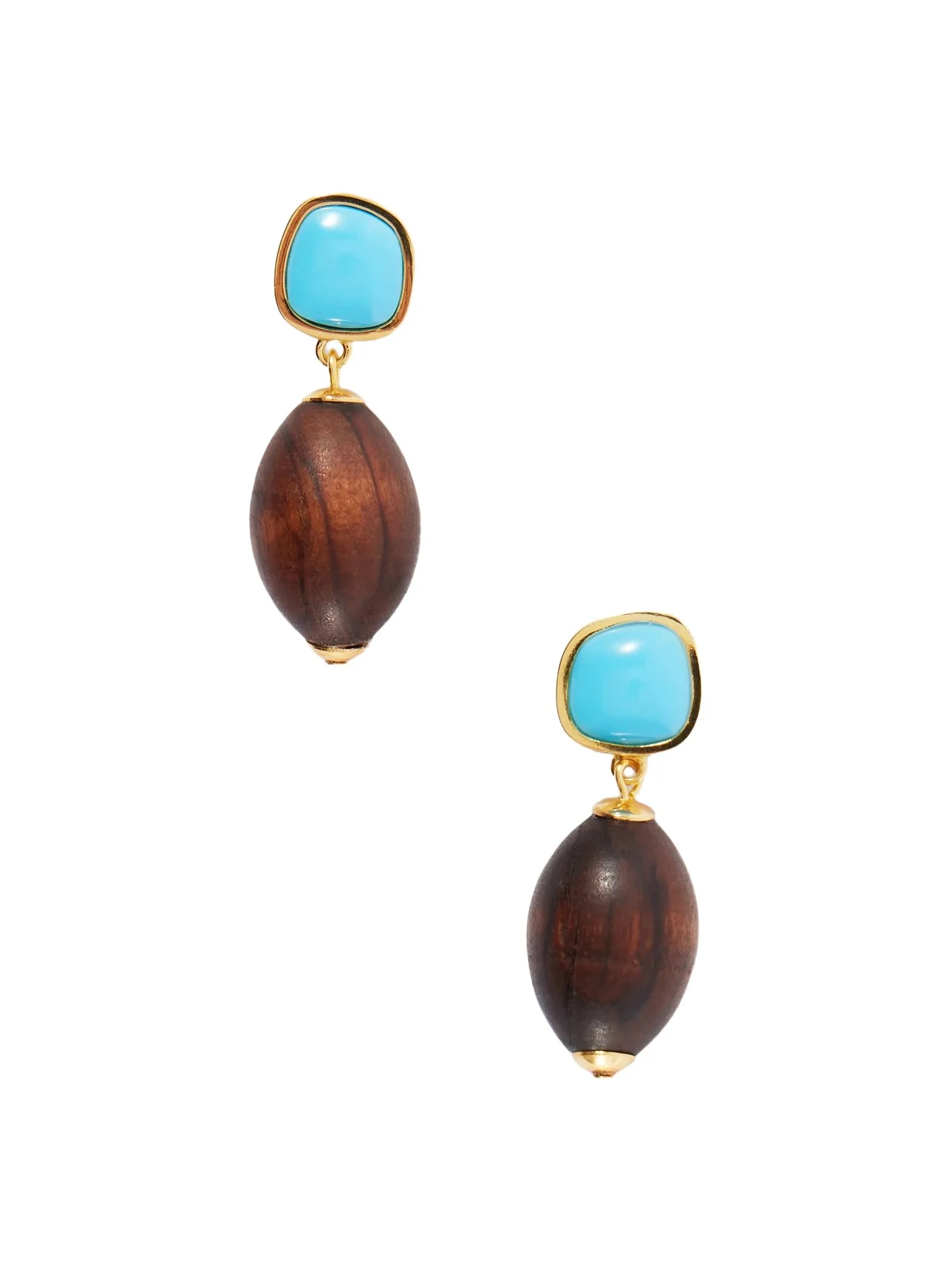 Lizzie Fortunato Olea Gold-plated Resin And Wood Earrings - Multi