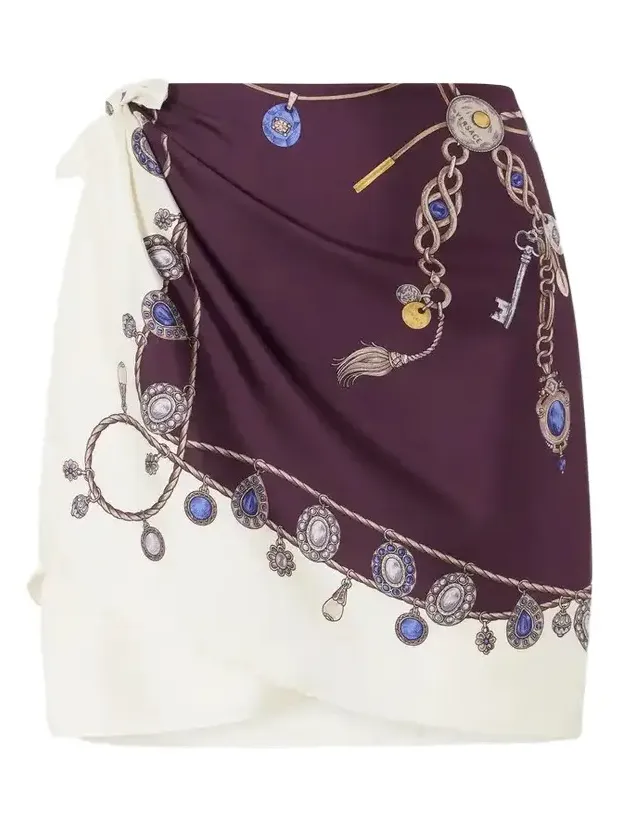 Printed Silk-twill Mini Wrap Skirt Printed Silk-twill Mini Wrap Skirt