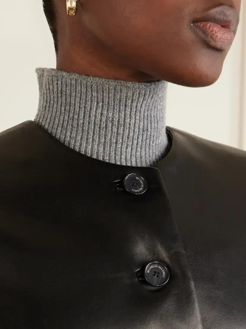 Brandon Maxwell The Ryder Leather Jacket | Thumbnail 4