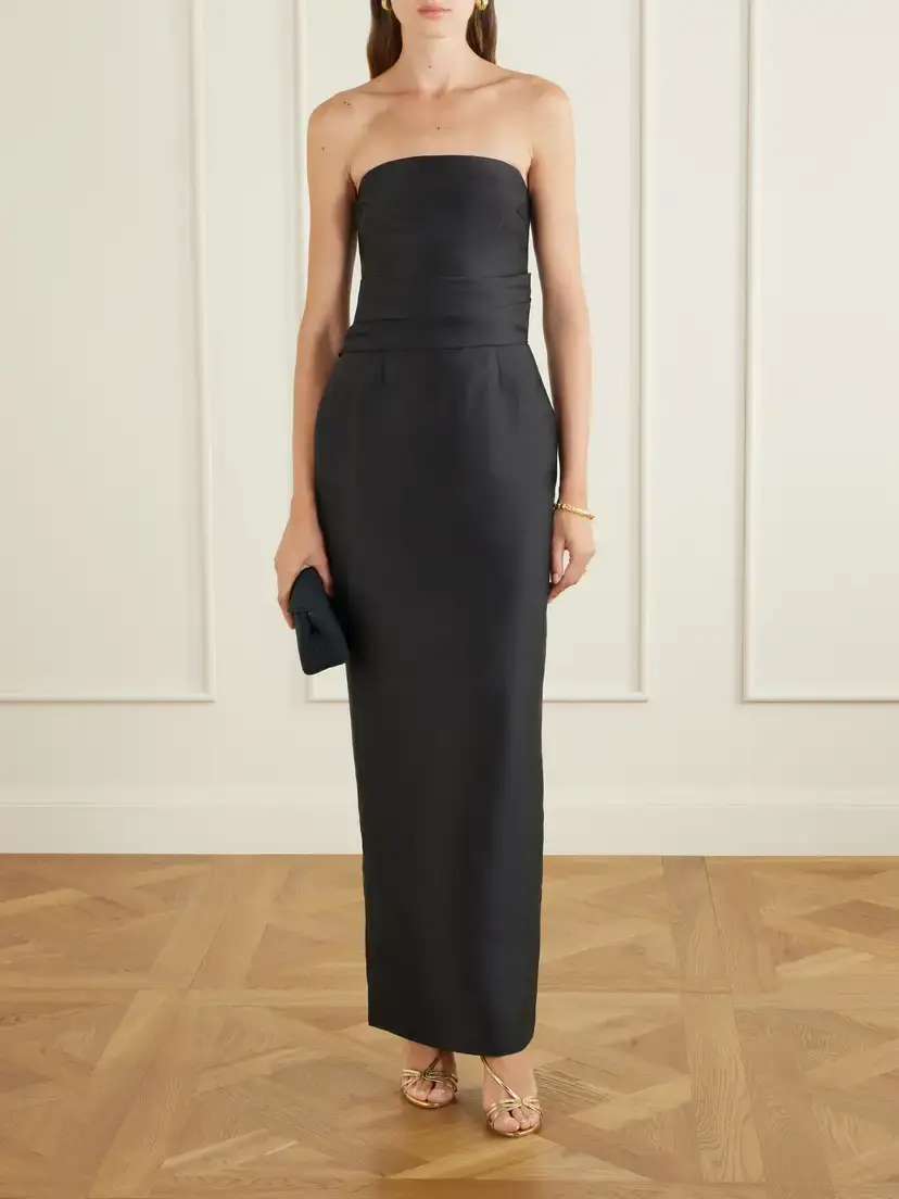 Solace London Ingrid Pleated Satin-twill Gown | Thumbnail 2