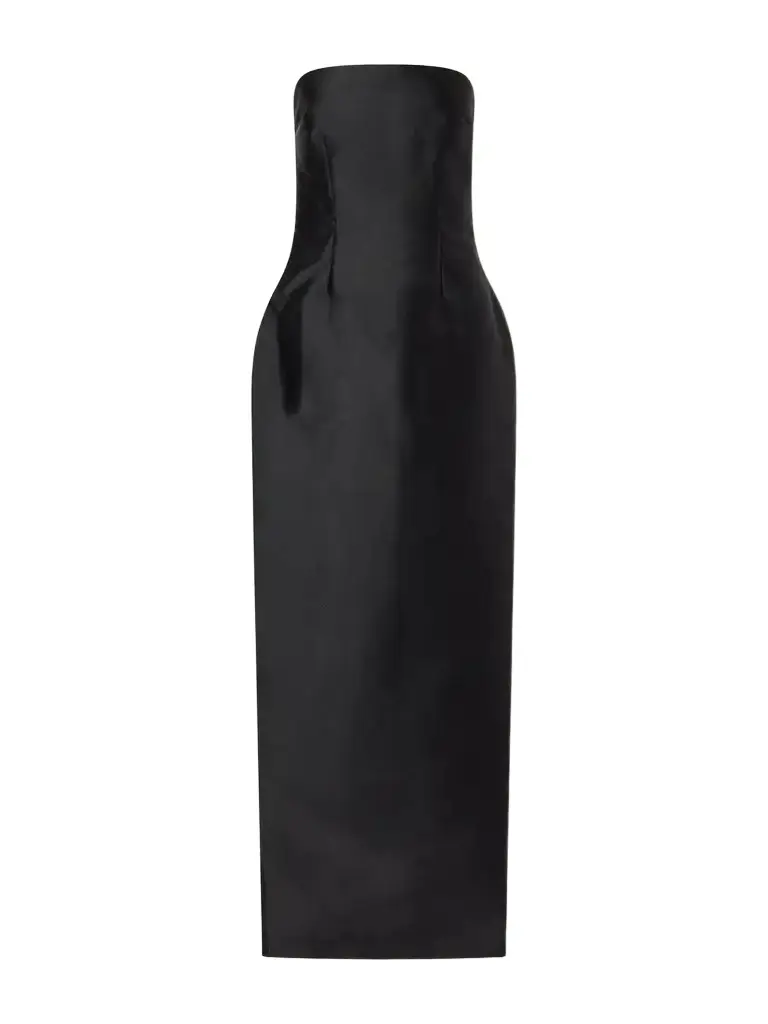 Solace London Ingrid Pleated Satin-twill Gown | Image 1 Solace London Ingrid Pleated Satin-twill Gown | Image 1
