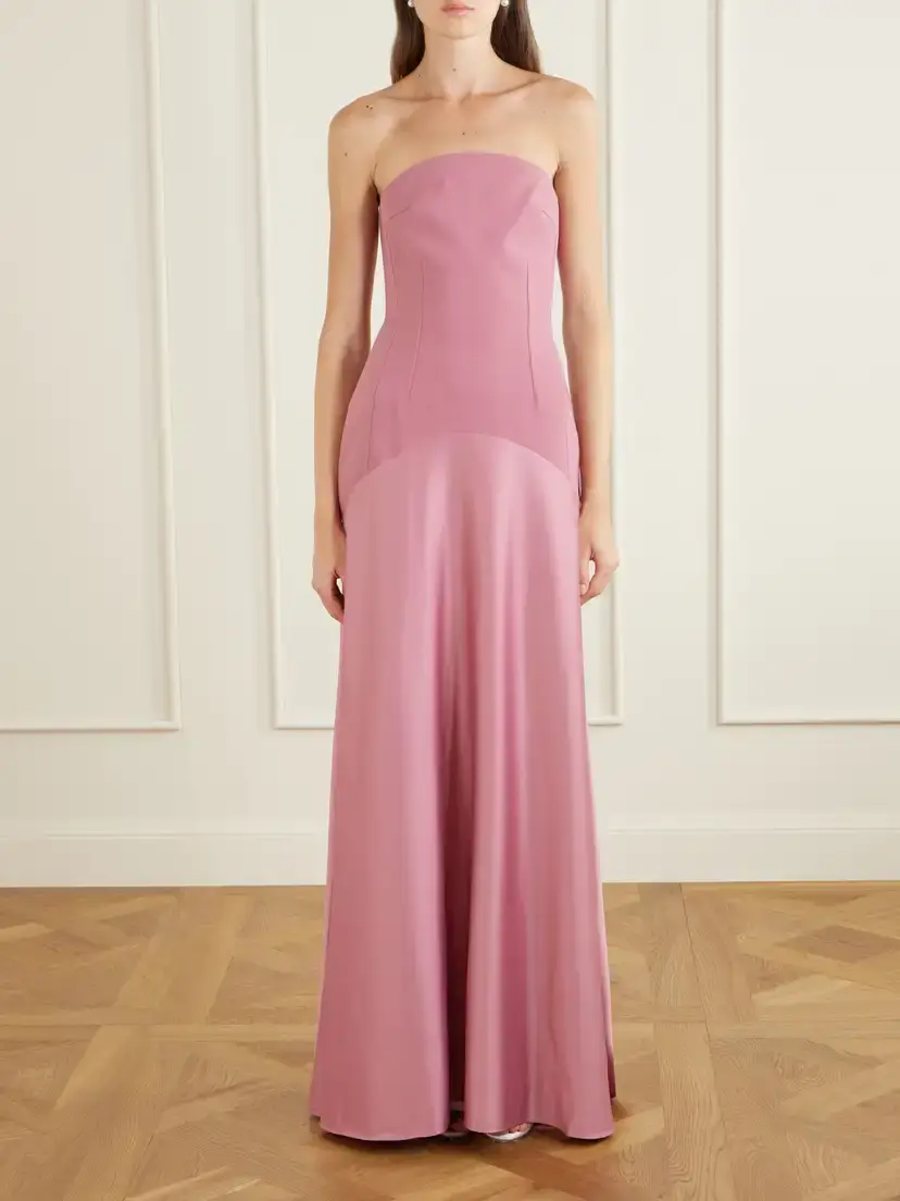 Solace London Mae Scarf-detailed Satin-trimmed Crepe Gown | Thumbnail 4