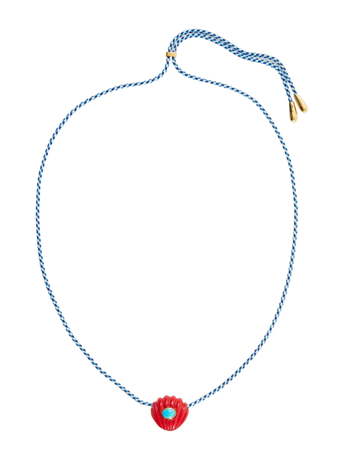 Lizzie Fortunato Kai Gold-plated Resin, Turquoise And Chord Necklace - Blue
