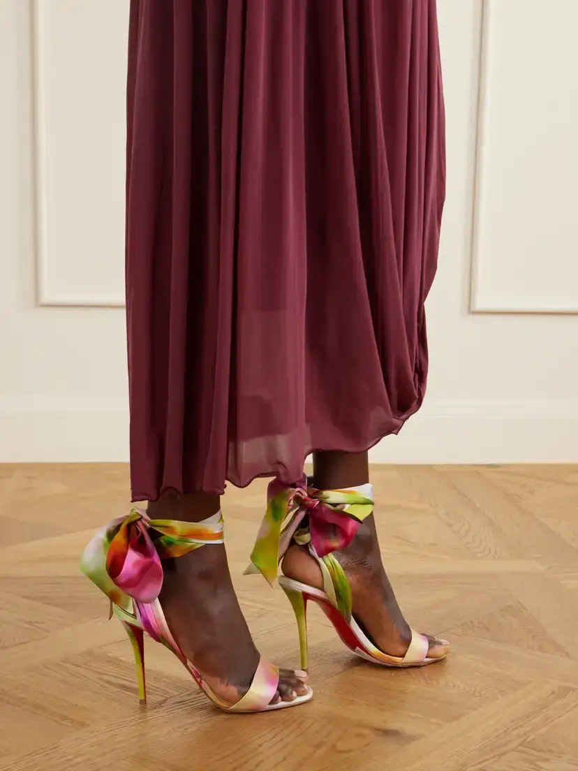 Christian Louboutin Miss Z 100 Printed Satin Sandals | Thumbnail 2 Christian Louboutin Miss Z 100 Printed Satin Sandals | Thumbnail 2