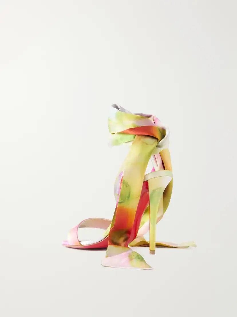 Christian Louboutin Miss Z 100 Printed Satin Sandals | Thumbnail 3 Christian Louboutin Miss Z 100 Printed Satin Sandals | Thumbnail 3