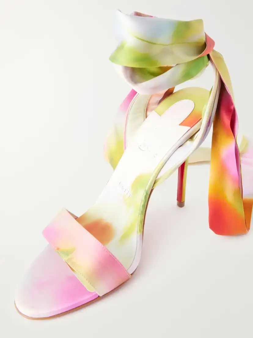 Christian Louboutin Miss Z 100 Printed Satin Sandals | Thumbnail 5 Christian Louboutin Miss Z 100 Printed Satin Sandals | Thumbnail 5