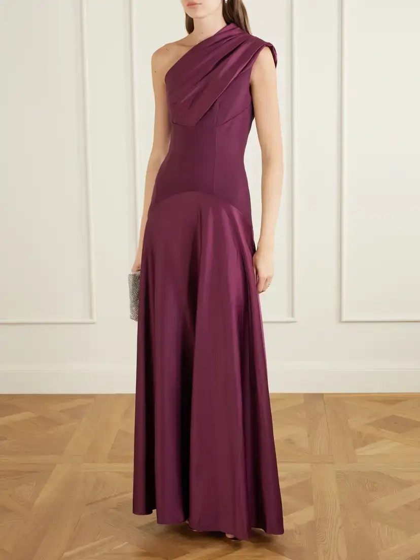 Solace London Gabriela Pleated Satin Gown | Thumbnail 2 Solace London Gabriela Pleated Satin Gown | Thumbnail 2