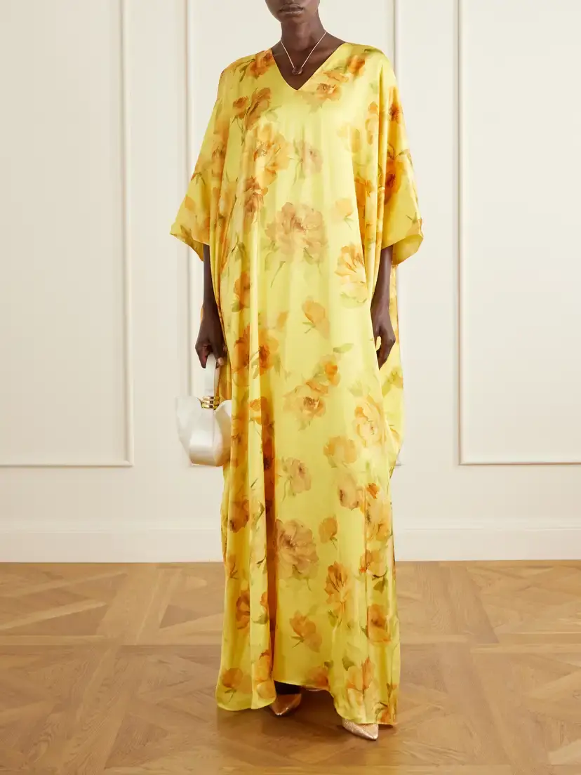 Dima Ayad Floral-print Satin Gown | Thumbnail 2