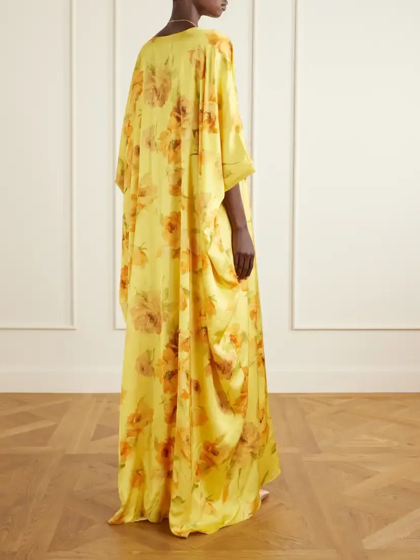 Dima Ayad Floral-print Satin Gown | Thumbnail 3