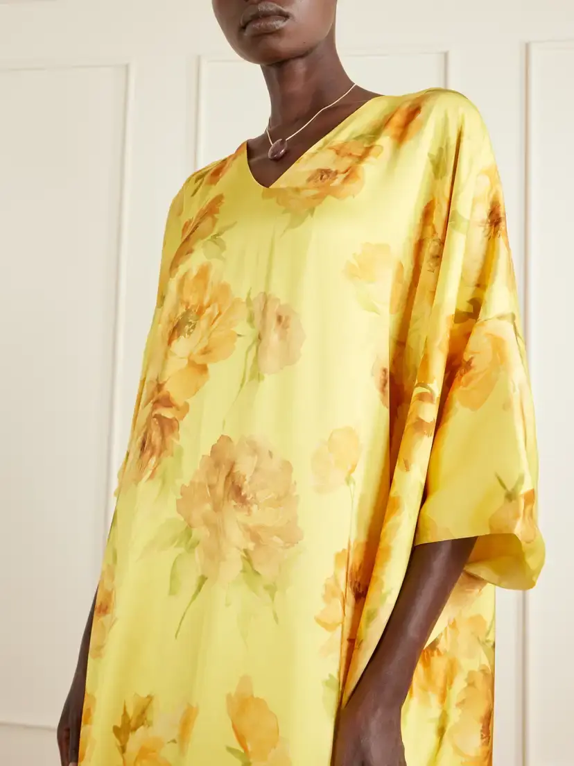 Dima Ayad Floral-print Satin Gown | Thumbnail 4