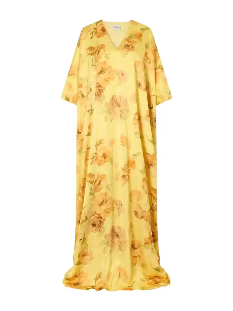 Dima Ayad Floral-print Satin Gown | Image 1 Dima Ayad Floral-print Satin Gown | Image 1