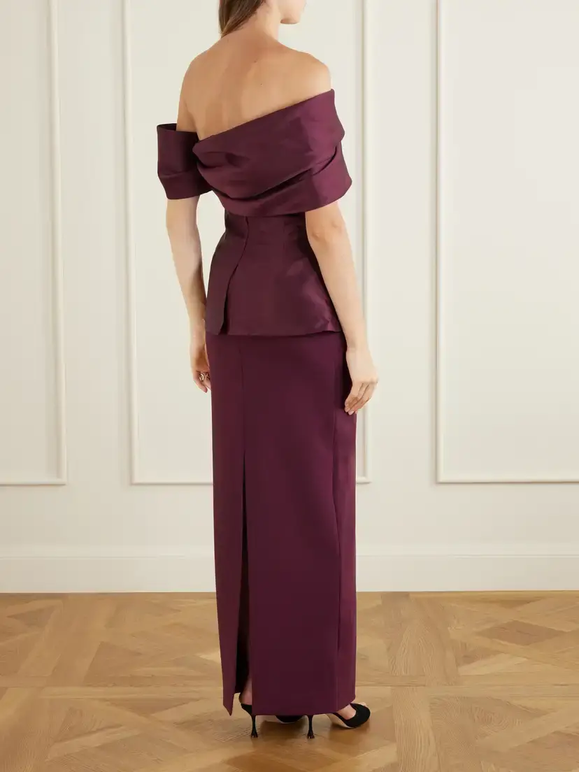 Solace London Lucine Off-the-shoulder Satin-twill Gown | Thumbnail 3 Solace London Lucine Off-the-shoulder Satin-twill Gown | Thumbnail 3