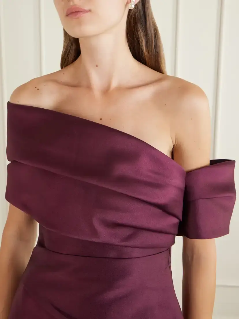 Solace London Lucine Off-the-shoulder Satin-twill Gown | Thumbnail 4 Solace London Lucine Off-the-shoulder Satin-twill Gown | Thumbnail 4
