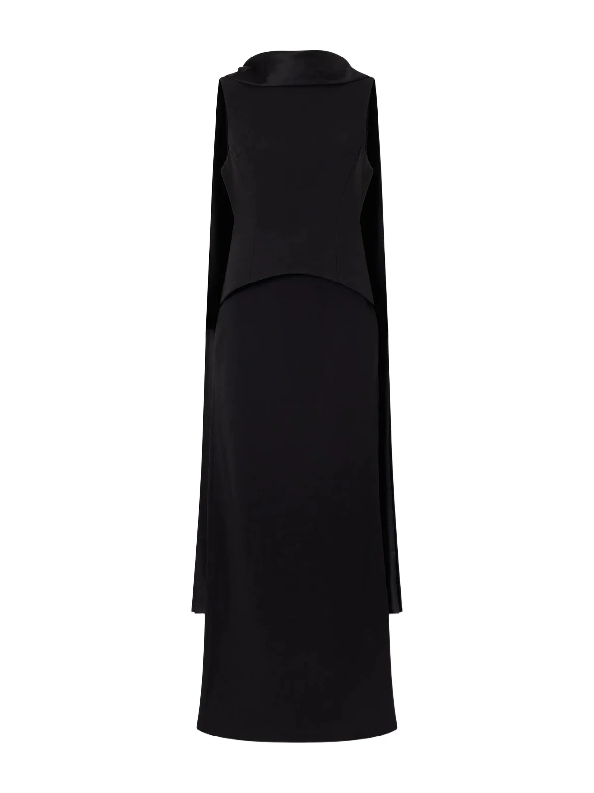 Annie Scarf-detailed Satin-trimmed Crepe Gown