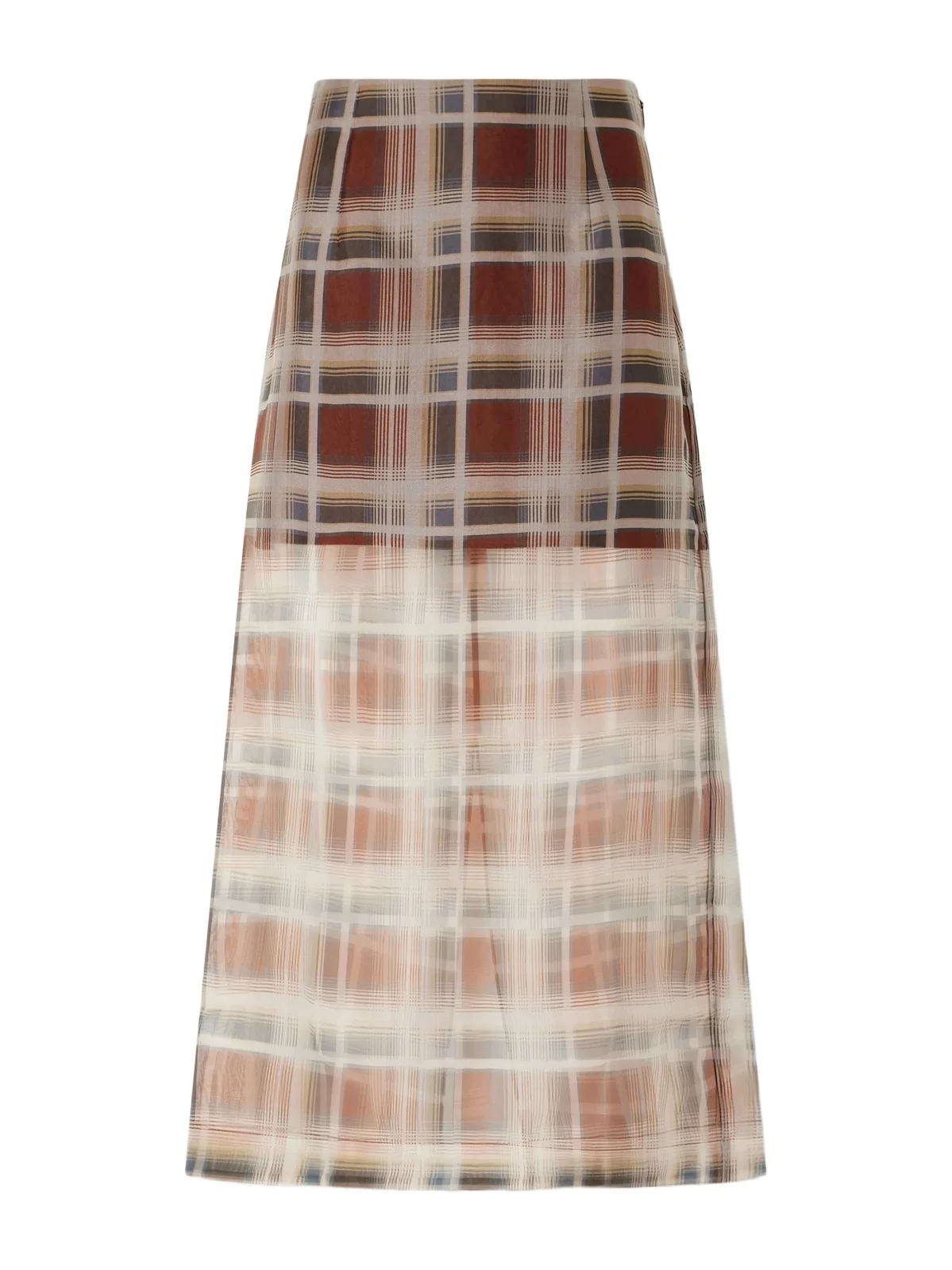 Checked Silk-organza Midi Skirt Checked Silk-organza Midi Skirt