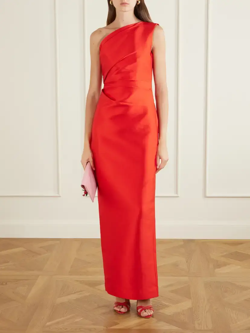 Solace London Kira Gathered Satin-twill Gown | Thumbnail 2 Solace London Kira Gathered Satin-twill Gown | Thumbnail 2