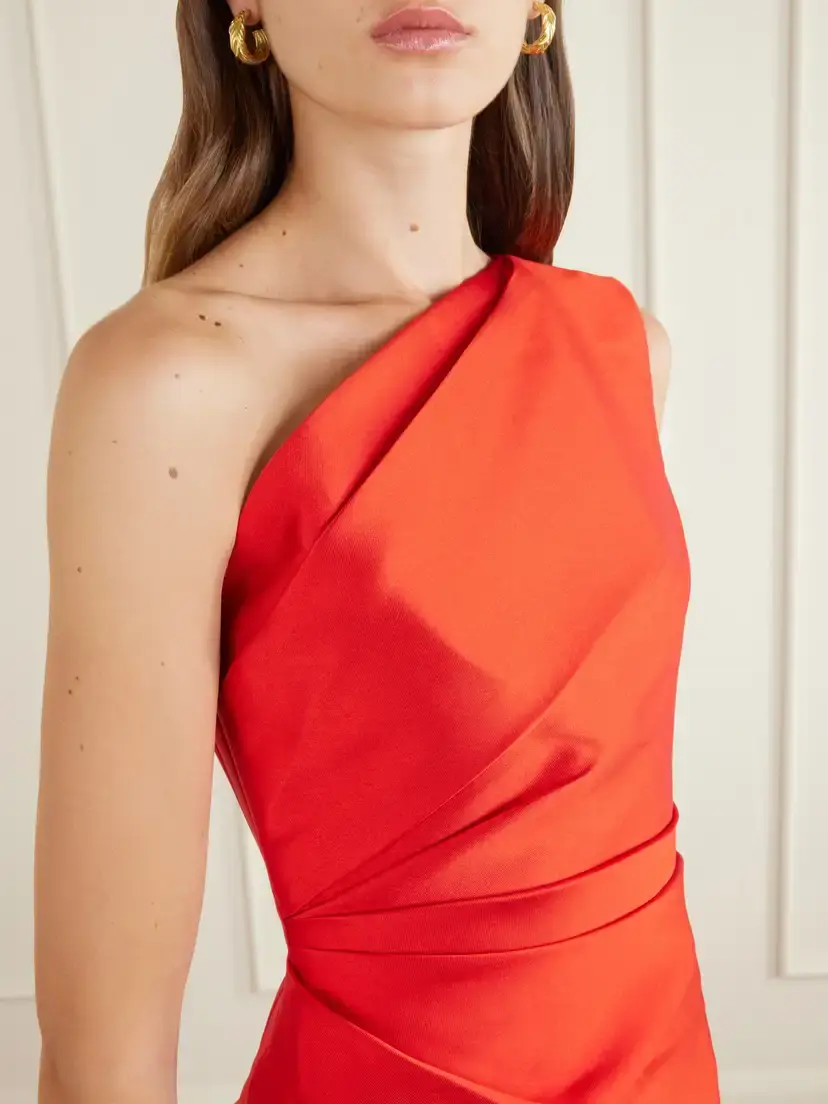 Solace London Kira Gathered Satin-twill Gown | Thumbnail 4 Solace London Kira Gathered Satin-twill Gown | Thumbnail 4