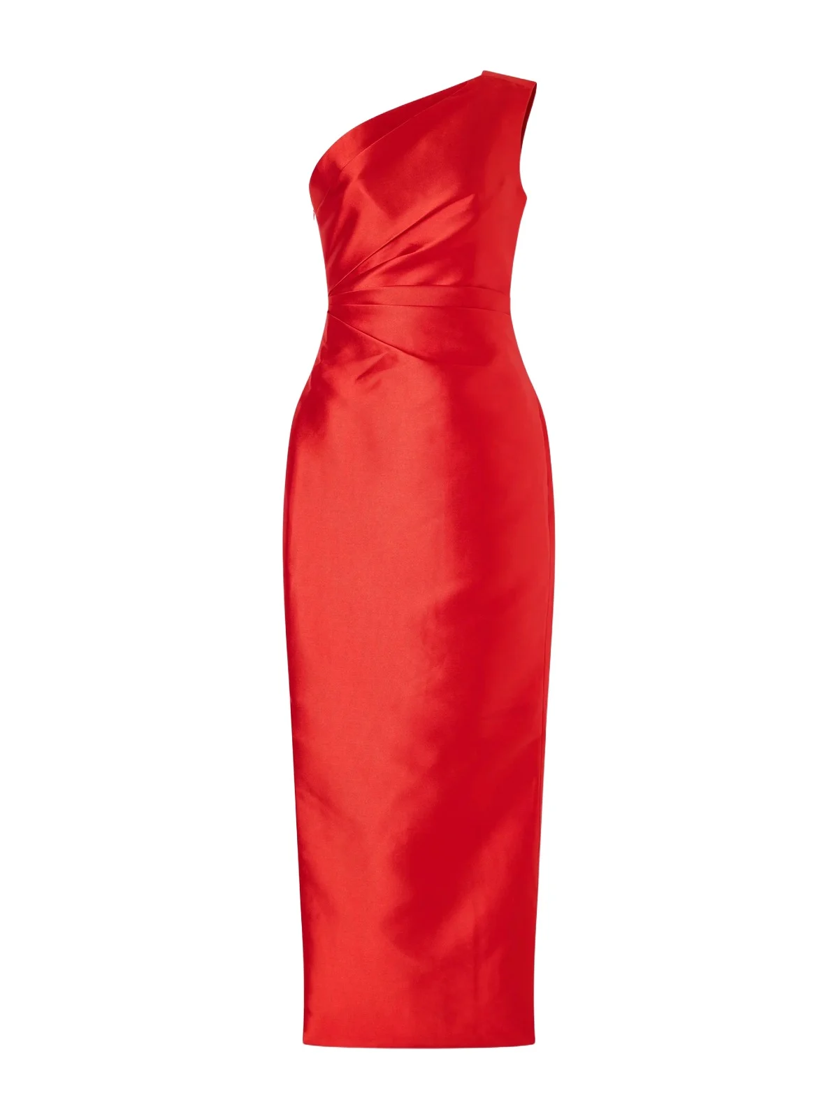 Solace London Kira Gathered Satin-twill Gown