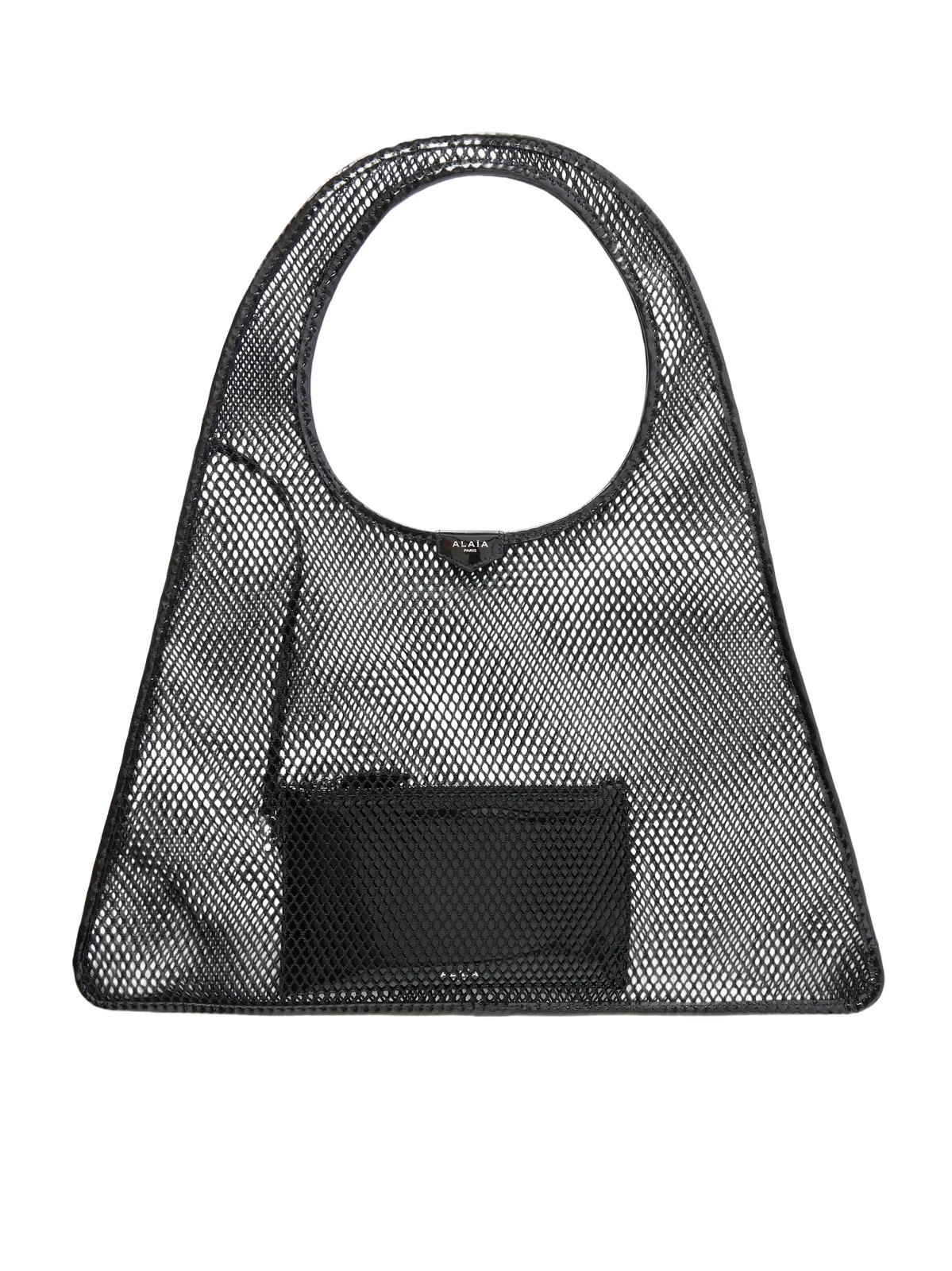 ALAÏA Leather-trimmed Crochet-knit Shoulder Bag