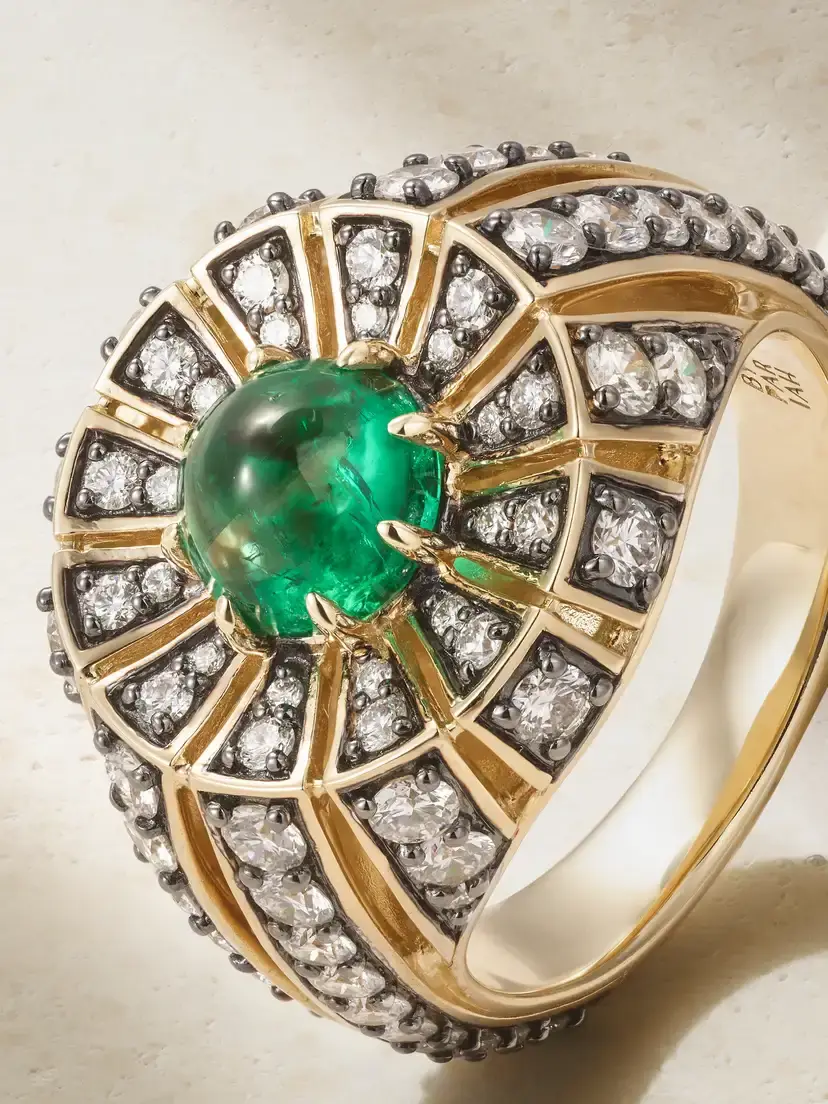 By Pariah Aurora 14-karat Recycled Gold, Diamond And Emerald Ring | Thumbnail 4 By Pariah Aurora 14-karat Recycled Gold, Diamond And Emerald Ring | Thumbnail 4