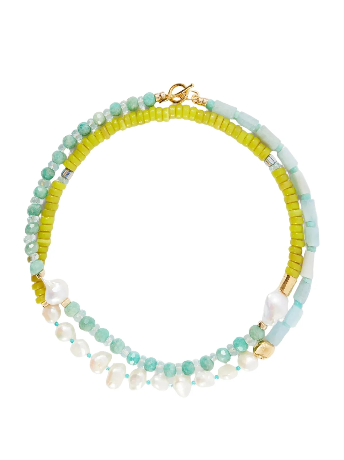 Cabana Gold-plated Multi-stone, Glass And Pearl Beaded Necklace Cabana Gold-plated Multi-stone, Glass And Pearl Beaded Necklace