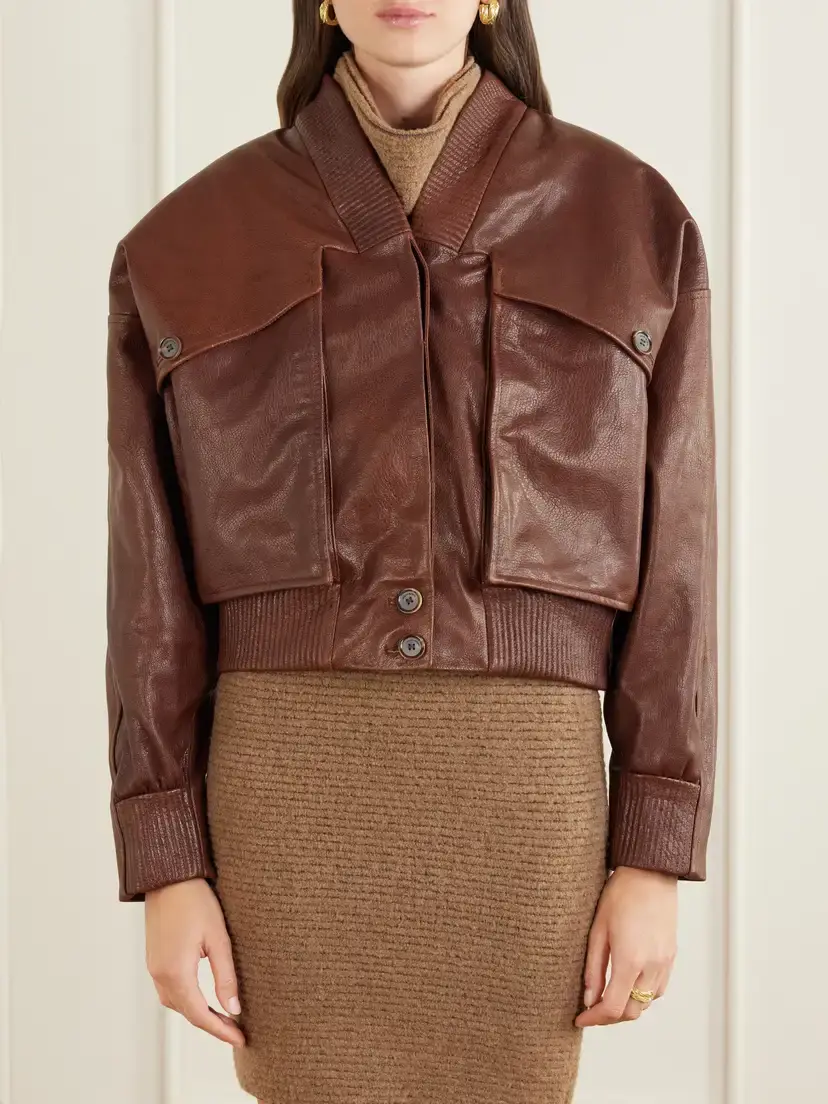 Magda Butrym Cropped Leather Jacket | Thumbnail 3 Magda Butrym Cropped Leather Jacket | Thumbnail 3