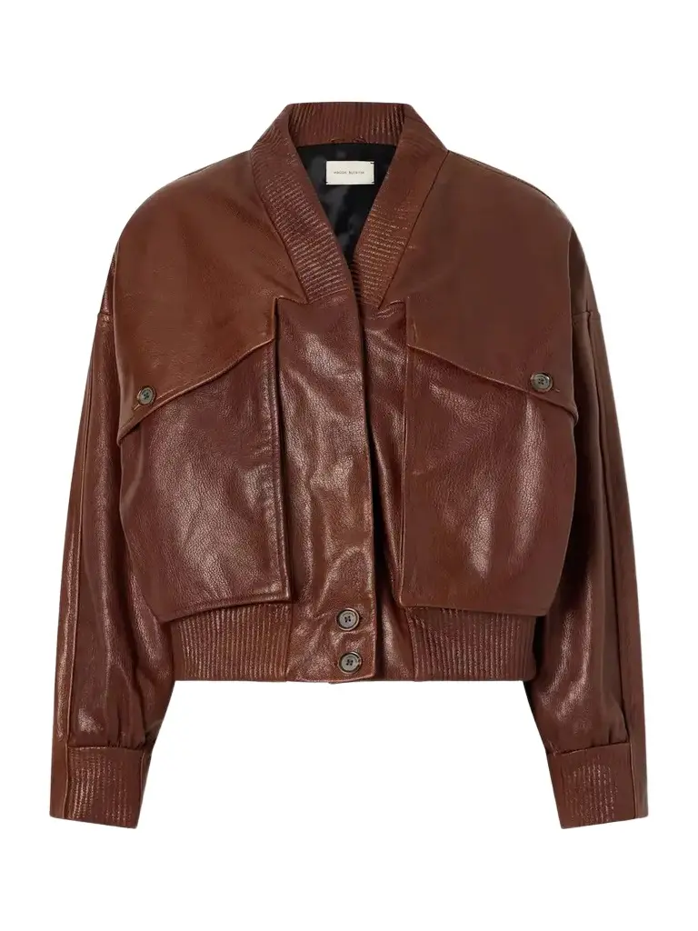 Magda Butrym Cropped Leather Jacket | Image 1 Magda Butrym Cropped Leather Jacket | Image 1