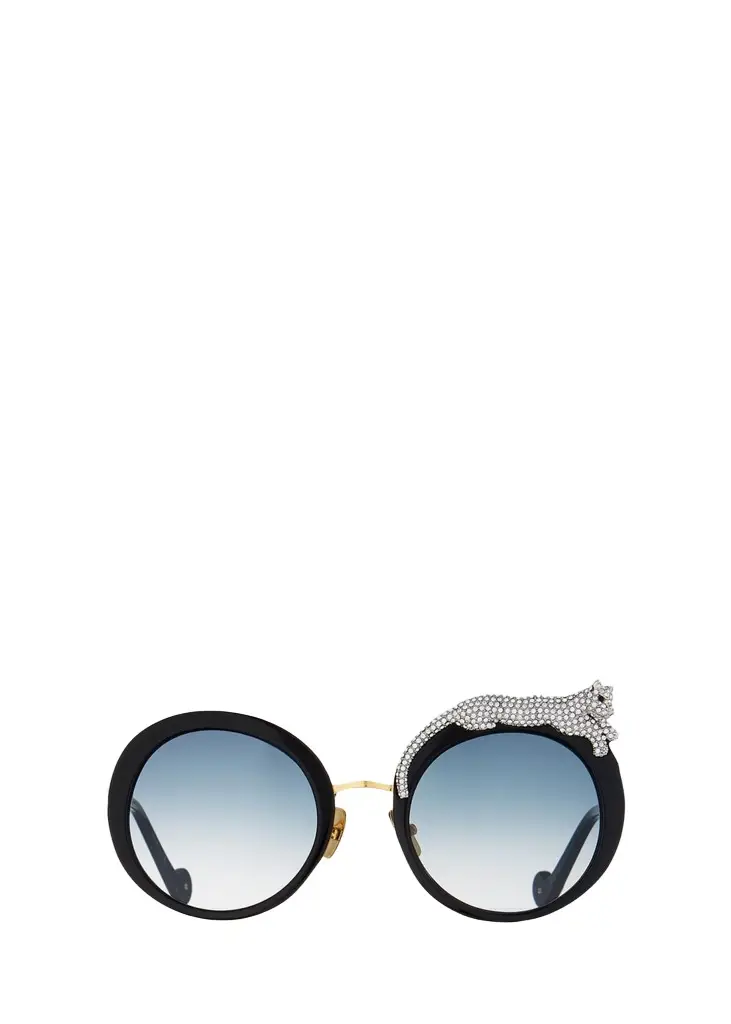 Anna-Karin Karlsson Rose et la Roue Round Crystal-Embellished Leopard Sunglasses | Image 1 Anna-Karin Karlsson Rose et la Roue Round Crystal-Embellished Leopard Sunglasses | Image 1