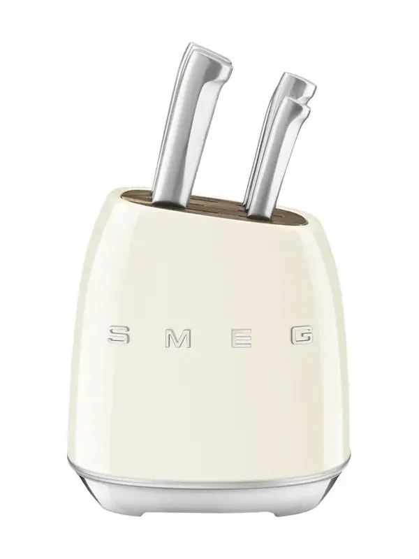 Smeg 7-Piece Knife Block Set, Pastel Blue