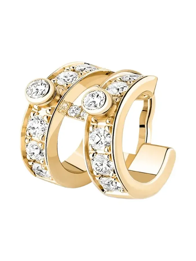 18K Eternity Tuxedo Ear Clip, Single 18K Eternity Tuxedo Ear Clip, Single