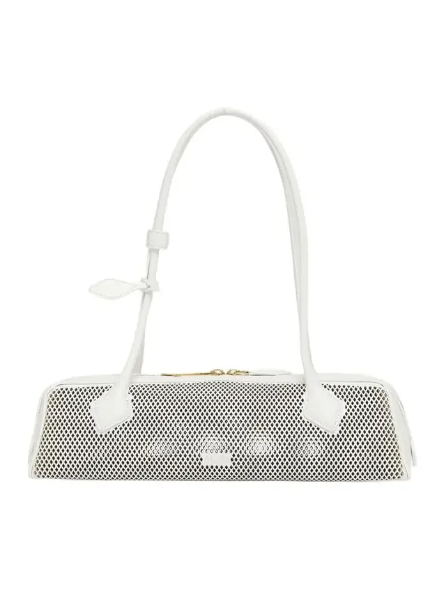 Le Teckel Medium Shoulder Bag in Fishnet Leather
