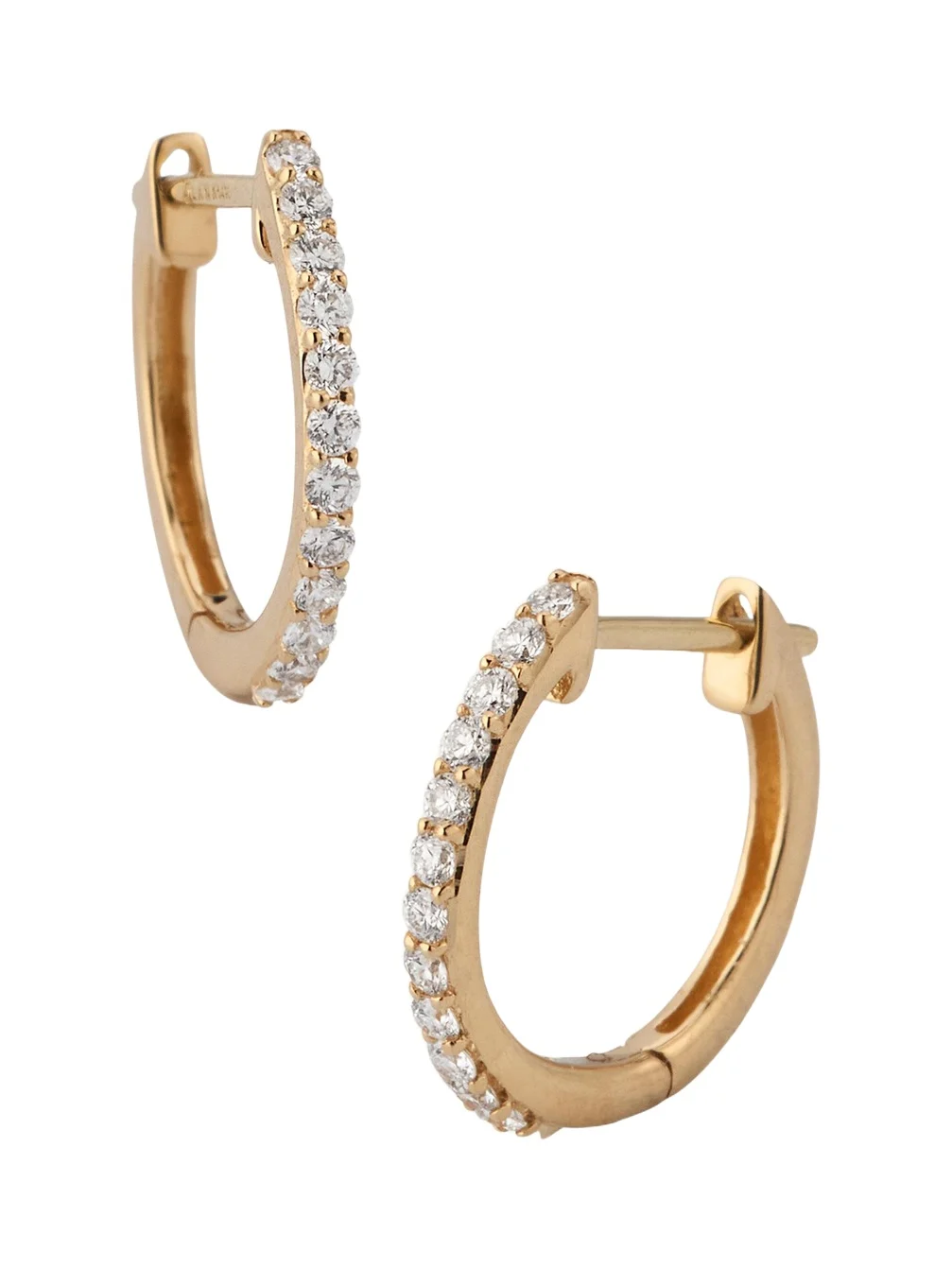 14K Yellow Gold Mini Flawless Diamond Huggie Earrings 14K Yellow Gold Mini Flawless Diamond Huggie Earrings