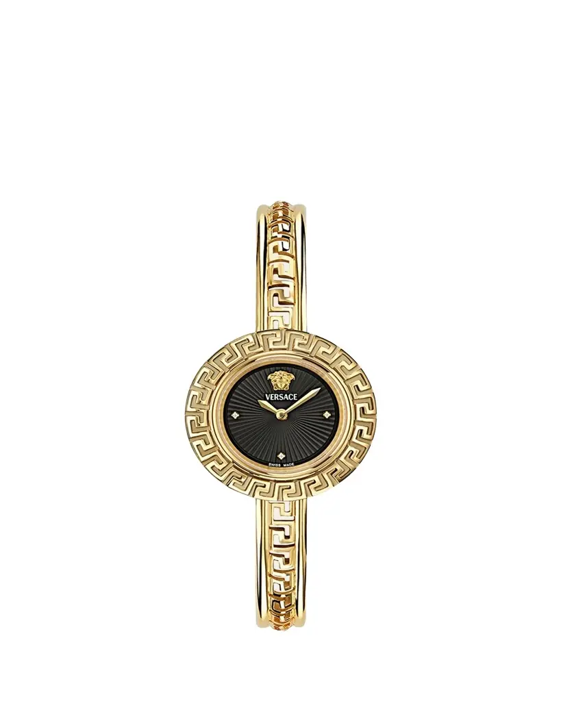 Versace 28mm La Greca Bangle Bracelet Watch with Diamonds | Image 1 Versace 28mm La Greca Bangle Bracelet Watch with Diamonds | Image 1