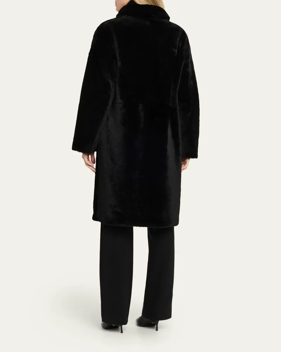 Yves Salomon Ironed Lamb Shearling Coat | Thumbnail 3 Yves Salomon Ironed Lamb Shearling Coat | Thumbnail 3