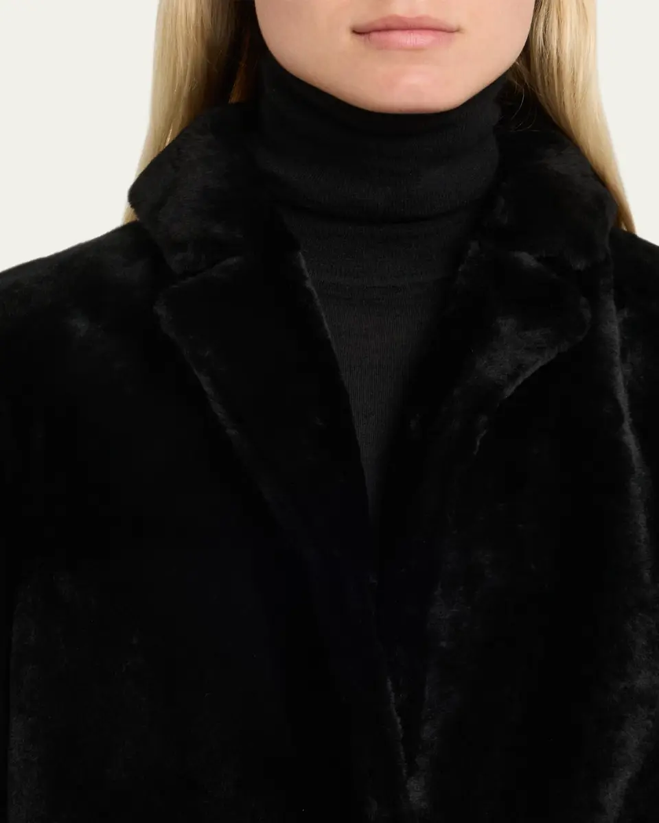 Yves Salomon Ironed Lamb Shearling Coat | Thumbnail 5 Yves Salomon Ironed Lamb Shearling Coat | Thumbnail 5