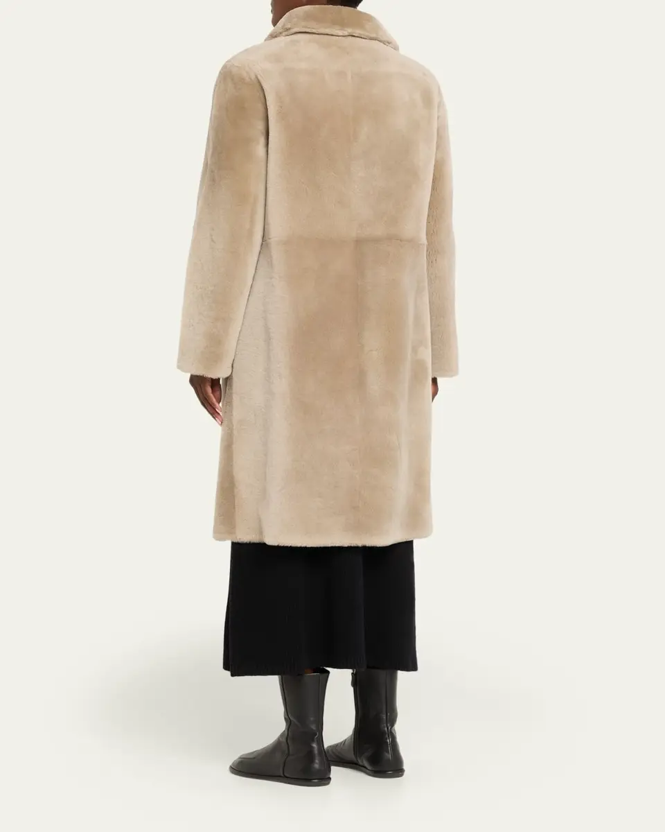 Yves Salomon Ironed Lamb Shearling Coat | Thumbnail 7 Yves Salomon Ironed Lamb Shearling Coat | Thumbnail 7