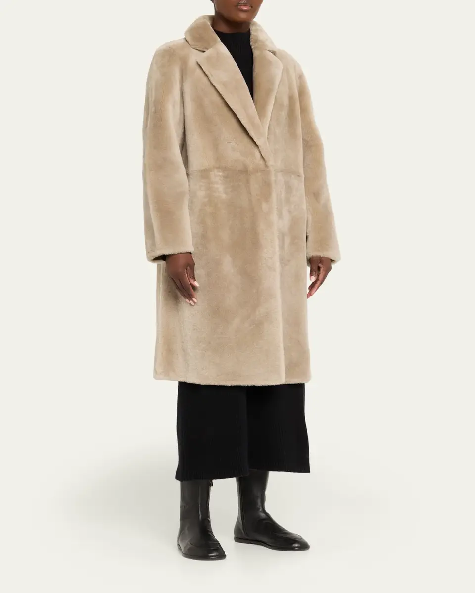 Yves Salomon Ironed Lamb Shearling Coat | Thumbnail 8 Yves Salomon Ironed Lamb Shearling Coat | Thumbnail 8