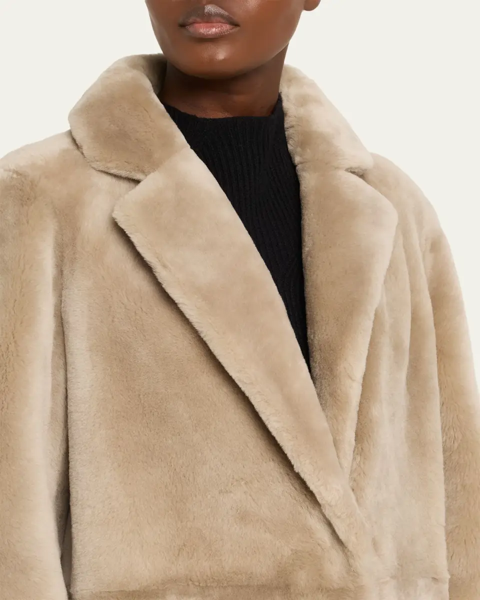 Yves Salomon Ironed Lamb Shearling Coat | Thumbnail 9 Yves Salomon Ironed Lamb Shearling Coat | Thumbnail 9